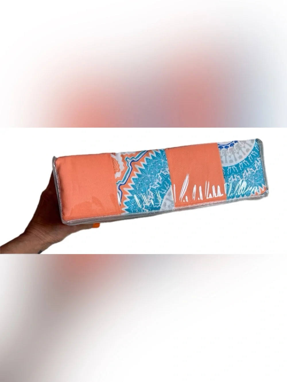 Glory Home Printed Medallion sheet Set in Coral and Teal - Bedding style #1095